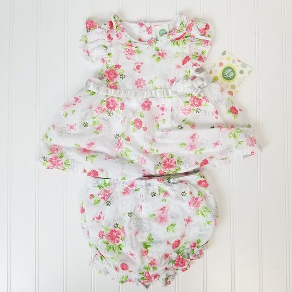 Little Me 12M Dress Bloomer Set Pink Floral - Picture 1 of 10